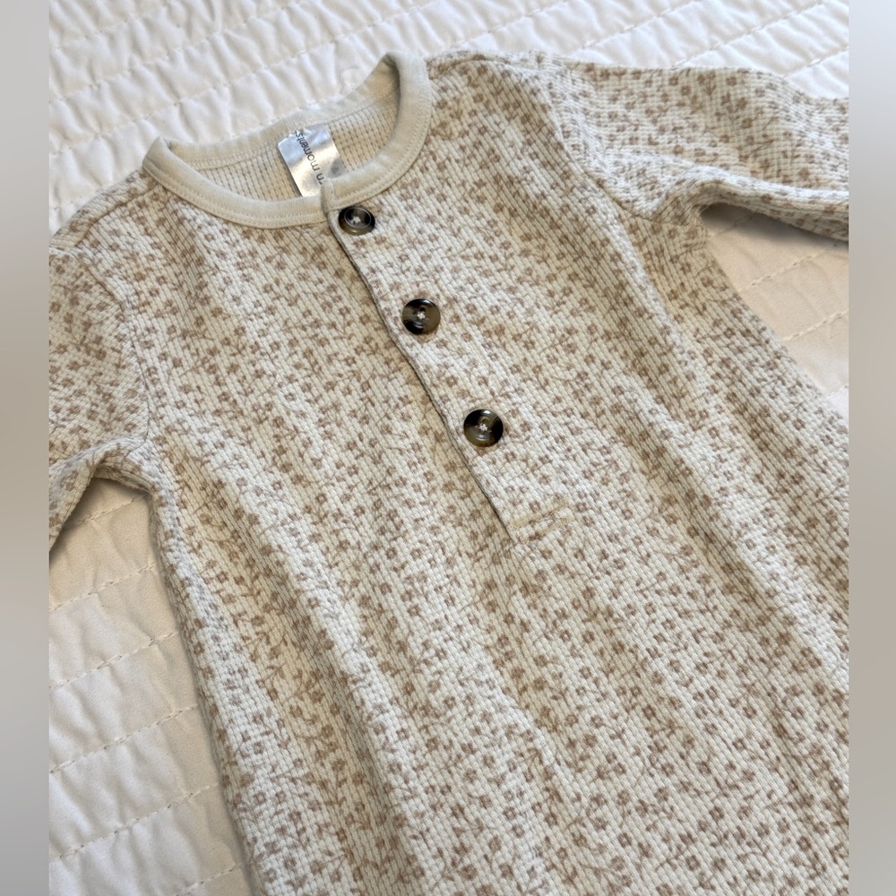 Modern Moments- Thermal Henley Romper 12M
